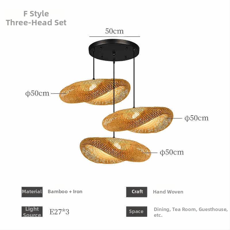 Hiina stiilis bambusest lühter Wabi-Sabi stiilis B&B trepp Teetuba Jaapani restoran Hot Pot restoran Zen-kombineeritud lambid