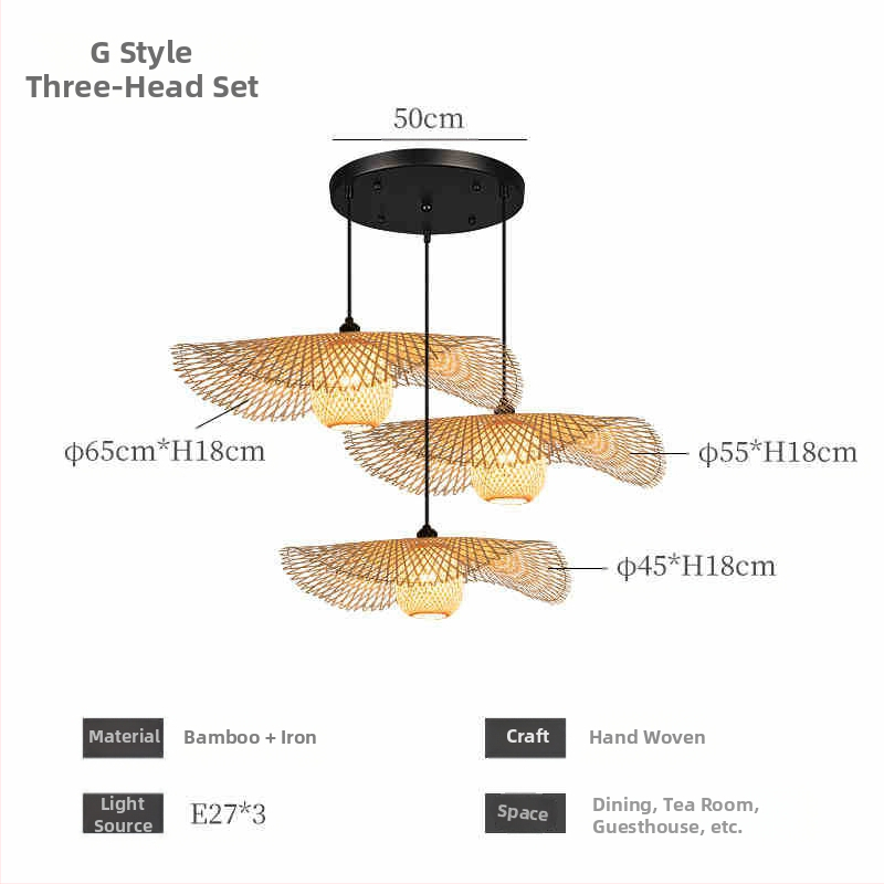 Hiina stiilis bambusest lühter Wabi-Sabi stiilis B&B trepp Teetuba Jaapani restoran Hot Pot restoran Zen-kombineeritud lambid