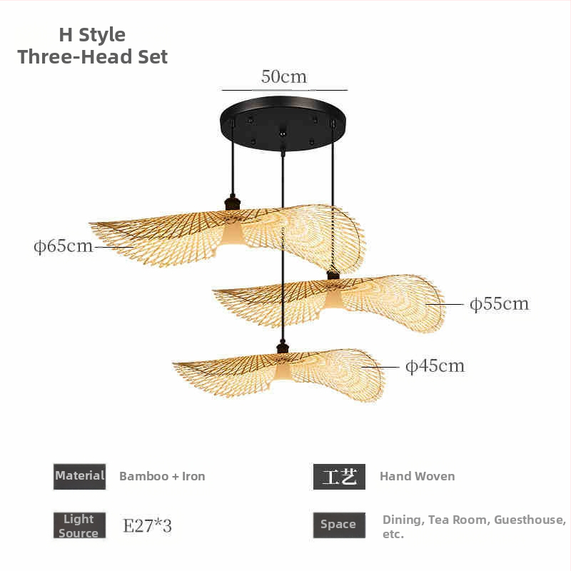 Hiina stiilis bambusest lühter Wabi-Sabi stiilis B&B trepp Teetuba Jaapani restoran Hot Pot restoran Zen-kombineeritud lambid