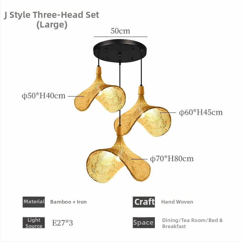 Hiina stiilis bambusest lühter Wabi-Sabi stiilis B&B trepp Teetuba Jaapani restoran Hot Pot restoran Zen-kombineeritud lambid