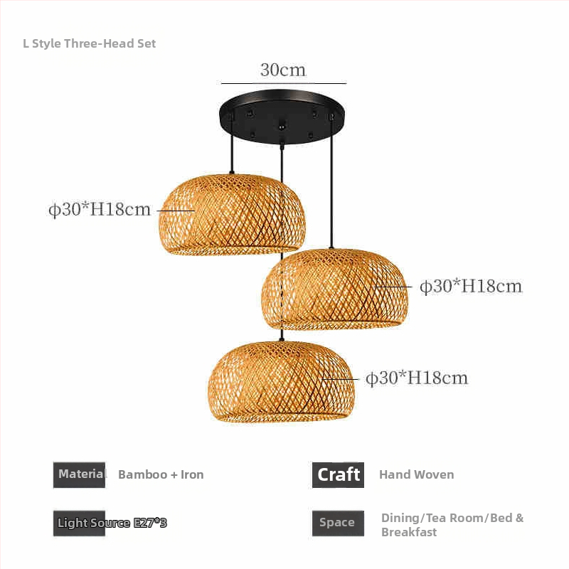 Hiina stiilis bambusest lühter Wabi-Sabi stiilis B&B trepp Teetuba Jaapani restoran Hot Pot restoran Zen-kombineeritud lambid