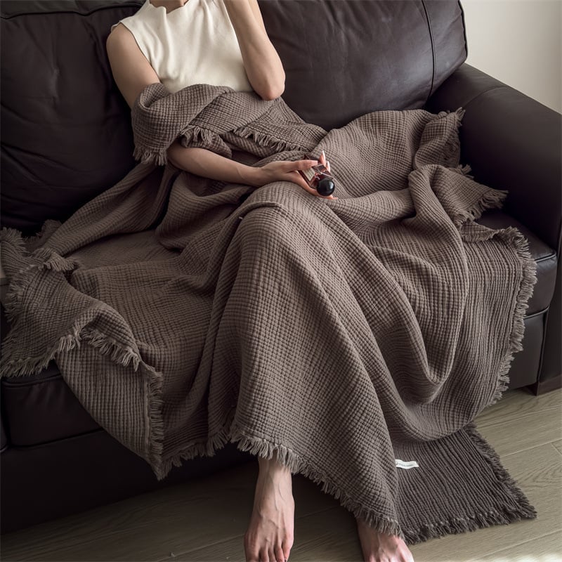 A klasės megztas kutais apklotas, medvilninis šešių sluoksnių marlės apklotas, medvilninis skaros apklotas, retro stiliaus biuro sofos snapo apklotas