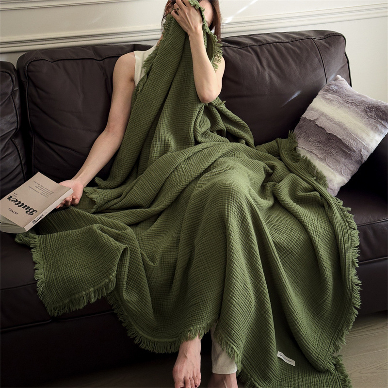 A klasės megztas kutais apklotas, medvilninis šešių sluoksnių marlės apklotas, medvilninis skaros apklotas, retro stiliaus biuro sofos snapo apklotas