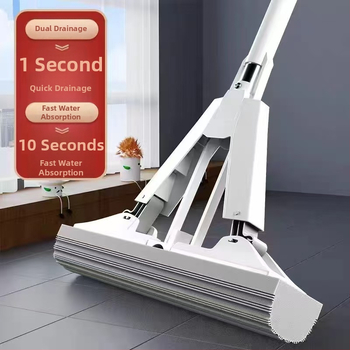 Koduseks kasutamiseks mõeldud mopp, käepidemevaba, kokkupandav, käed-vabad pesemine, uus mudel käsna ja puuvillaga, roostevabast terasest põrandamopp, hulgimüük, tugevalt veega väänatav