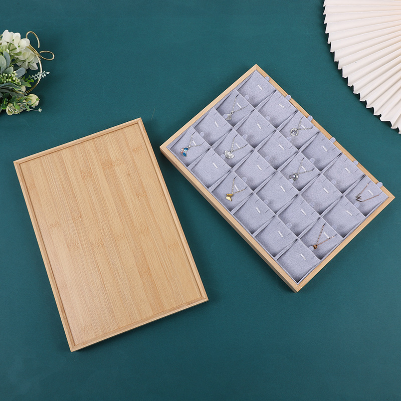 Bambusest ja puidust kaelakee, taldrik, ehete hoiustamistaldrik, kõrvarõngad, kõrvarõngad, käevõru, kandik, ripats, taldrik, ehete vitriini rekvisiidid