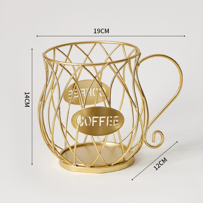 Кутия за съхранение на капсули за кафе в скандинавски стил, метална кошница за съхранение, офис общежитие, кошница за съхранение с голям капацитет, желязо, изкуство