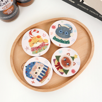 Kūrybingas kalėdinis katės gyvūno medžio masyvo butelių atidarytuvas alaus butelių atidarytuvas magnetinis šaldytuvo lipdukas daugiafunkcis