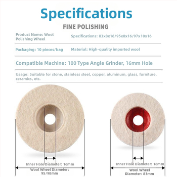 Villaratta peegli poleerimisratas Paksendatud nurklihvija poleerimine Klaasmetall Roostevaba teras Kivivillast kuulpoleerimisleht