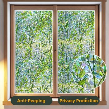 Elektrostatiska bezlīmes 3D krāsaina stikla plēve, lāzera caurspīdīga, caurlaidīga guļamistabas un viesistabas balkona dekoratīva loga dekoratīva uzlīme