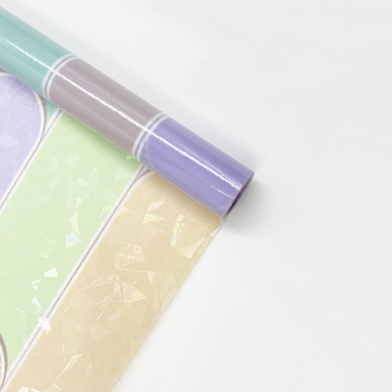 Elektrostatiska bezlīmes 3D krāsaina stikla plēve, lāzera caurspīdīga, caurlaidīga guļamistabas un viesistabas balkona dekoratīva loga dekoratīva uzlīme