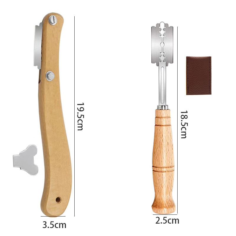 Roostevabast terasest leivaparandusnuga taignalõhkumisnuga Euroopa stiilis prantsuse pulgalõike nuga puidust käepidemega kaarnuga leivakõva nuga