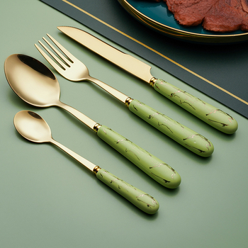 Σετ δώρου τεσσάρων τεμαχίων από κεραμικό ανοξείδωτο ατσάλι Amazon, μαχαίρι, πιρούνι και κουτάλι δυτικού τύπου, 24 τεμαχίων