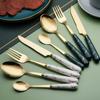 Σετ δώρου τεσσάρων τεμαχίων από κεραμικό ανοξείδωτο ατσάλι Amazon, μαχαίρι, πιρούνι και κουτάλι δυτικού τύπου, 24 τεμαχίων