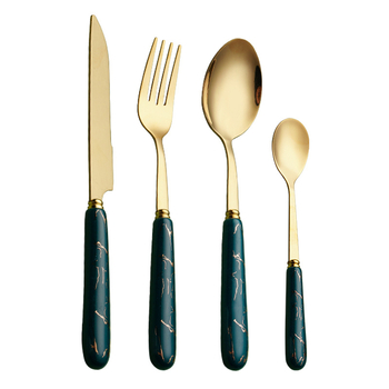 Σετ δώρου τεσσάρων τεμαχίων από κεραμικό ανοξείδωτο ατσάλι Amazon, μαχαίρι, πιρούνι και κουτάλι δυτικού τύπου, 24 τεμαχίων