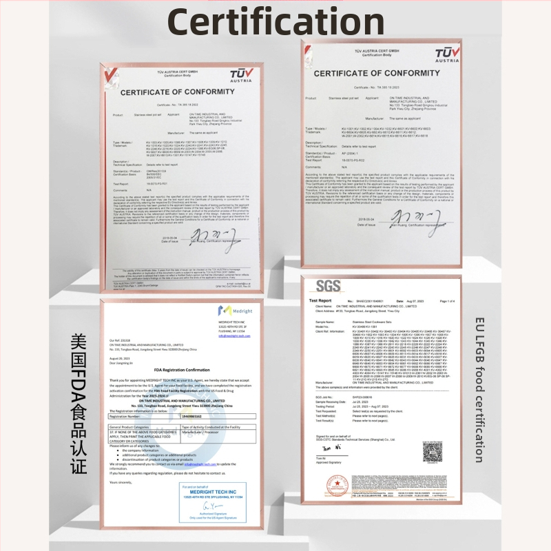 Комплект тенджери от неръждаема стомана 201 с хранителен клас с удебелено 5-слойно дъно, тенджера за супа с двойна дръжка, тенджера за яхния със стоманен капак Kv-1086, търговия на едро от производителя