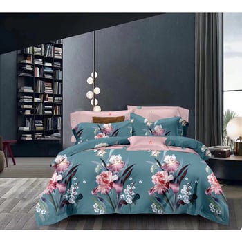 Sieninis kodas su rankomis tapytu gėlių raštu, pagalvės užvalkalas, dviejų arba trijų dalių antklodės užvalkalas, gali būti siunčiamas mišrios partijos vardu.