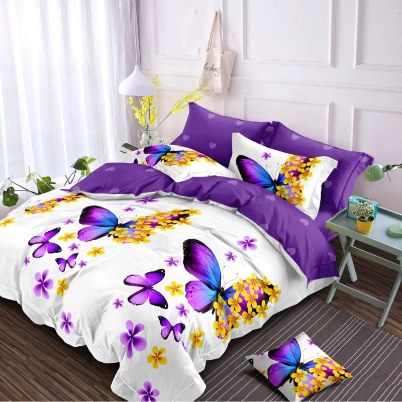 Sieninis kodas su rankomis tapytu gėlių raštu, pagalvės užvalkalas, dviejų arba trijų dalių antklodės užvalkalas, gali būti siunčiamas mišrios partijos vardu.