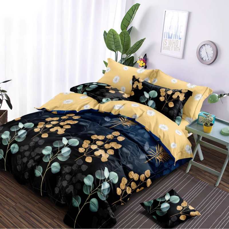 Sieninis kodas su rankomis tapytu gėlių raštu, pagalvės užvalkalas, dviejų arba trijų dalių antklodės užvalkalas, gali būti siunčiamas mišrios partijos vardu.