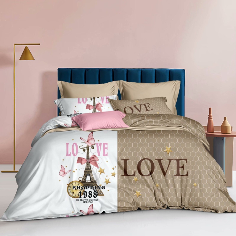 Sieninis kodas su rankomis tapytu gėlių raštu, pagalvės užvalkalas, dviejų arba trijų dalių antklodės užvalkalas, gali būti siunčiamas mišrios partijos vardu.