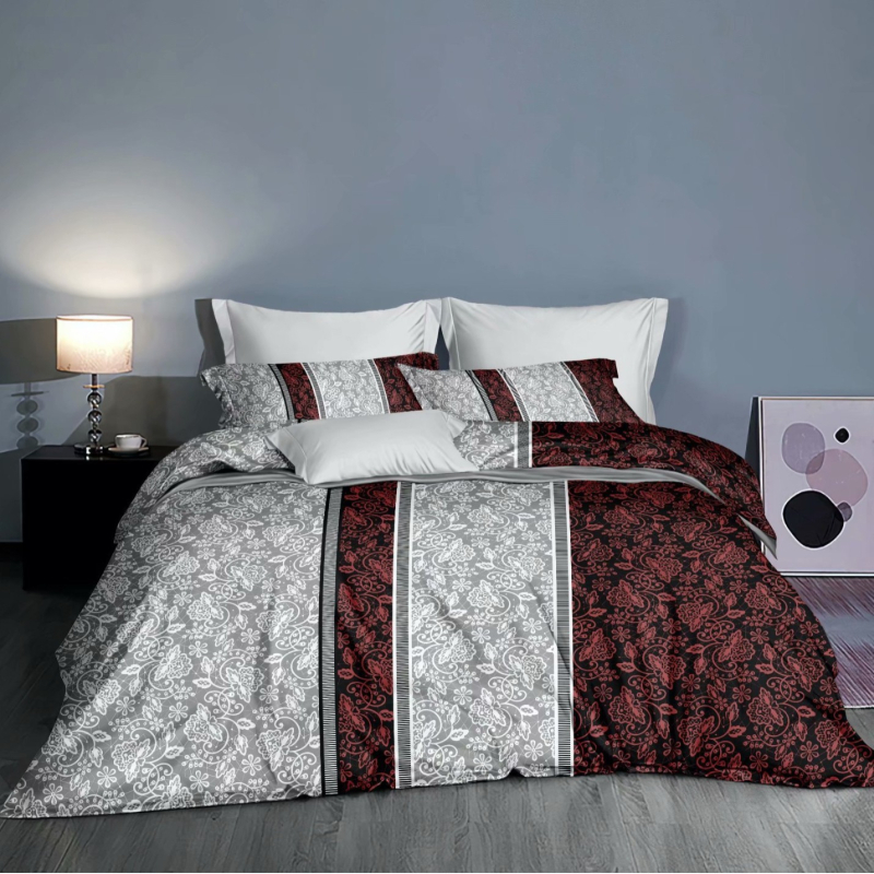 Sieninis kodas su rankomis tapytu gėlių raštu, pagalvės užvalkalas, dviejų arba trijų dalių antklodės užvalkalas, gali būti siunčiamas mišrios partijos vardu.