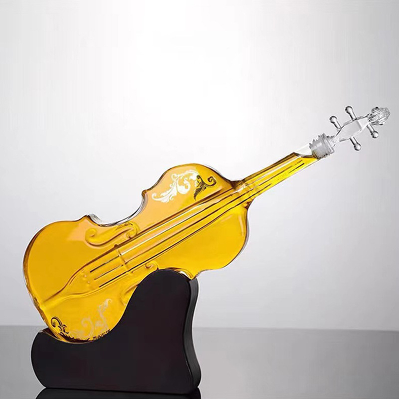 Smuiko stiliaus dekanterio amatų aukšto borosilikatinio stiklo vyno butelis, kūrybingi papuošalai, aukščiausios klasės dovanų smuiko vyno butelis