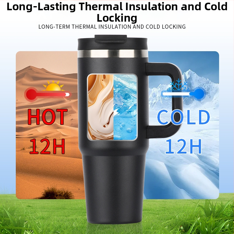Трансгранична чаша за лед от 40 унции, термос от неръждаема стомана 304 с голям капацитет, изолация за кола, кафе, на едро