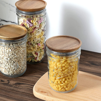 Дървен капак за чаша от акация, прост дървен капак за буркан Mason, креативен дървен капак за бутилка от акация, директна доставка от фабриката