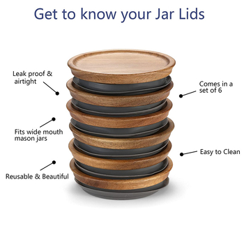 Дървен капак за чаша от акация, прост дървен капак за буркан Mason, креативен дървен капак за бутилка от акация, директна доставка от фабриката