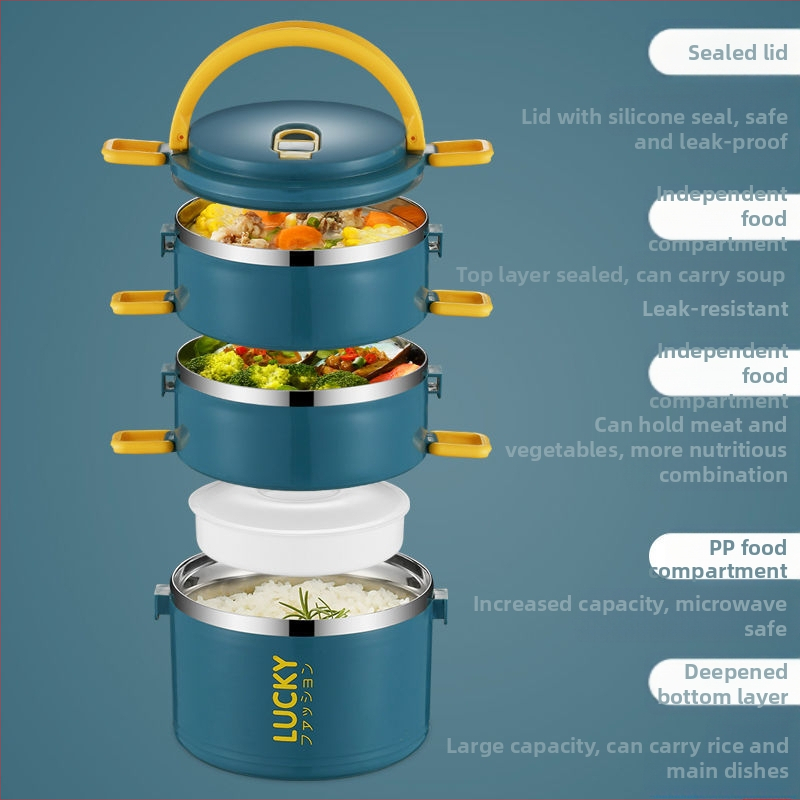 Кутия за обяд с капак за възрастни, изолирана бъчва за обяд от неръждаема стомана, изолирана кутия за обяд с голям капацитет за ученици