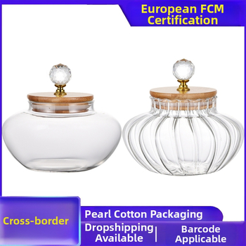 Stiklinis deimantinis indas Stiklinis sandarus indas Laikymo indas Arbatos indas Atsparus lašams Perlinės medvilnės pakuotė