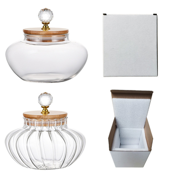 Stiklinis deimantinis indas Stiklinis sandarus indas Laikymo indas Arbatos indas Atsparus lašams Perlinės medvilnės pakuotė