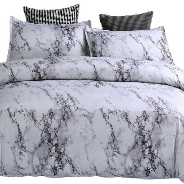 Piiriülene AliExpressi Amazoni soovivoodipesu kivimustriga kolmeosaline komplekt lihtne tavaline tekikott-padjapüür