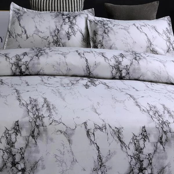 Piiriülene AliExpressi Amazoni soovivoodipesu kivimustriga kolmeosaline komplekt lihtne tavaline tekikott-padjapüür