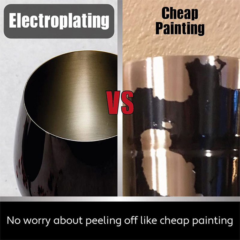 Visokokvalitetna čaša od nehrđajućeg čelika za crno vino, martini koktel u europskom stilu, galvanizirana čaša za šampanjac na zalihi