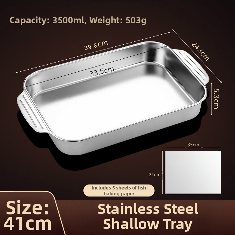 Nerūdijančio plieno keptos žuvies lėkštė, stačiakampė buitinė orkaitė, gili lėkštė, indukcinė viryklė, speciali sustorinta kepta daugiafunkcinė lėkštė