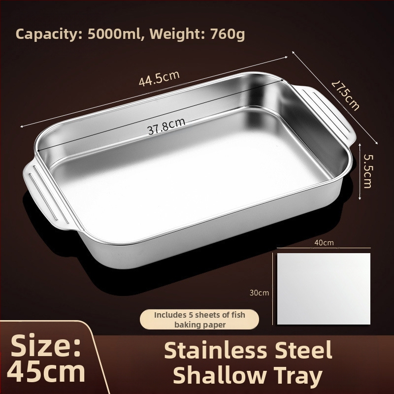 Nerūdijančio plieno keptos žuvies lėkštė, stačiakampė buitinė orkaitė, gili lėkštė, indukcinė viryklė, speciali sustorinta kepta daugiafunkcinė lėkštė