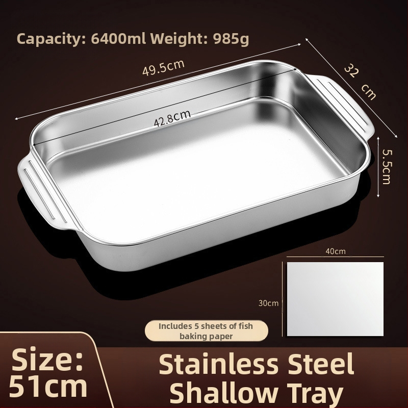 Nerūdijančio plieno keptos žuvies lėkštė, stačiakampė buitinė orkaitė, gili lėkštė, indukcinė viryklė, speciali sustorinta kepta daugiafunkcinė lėkštė