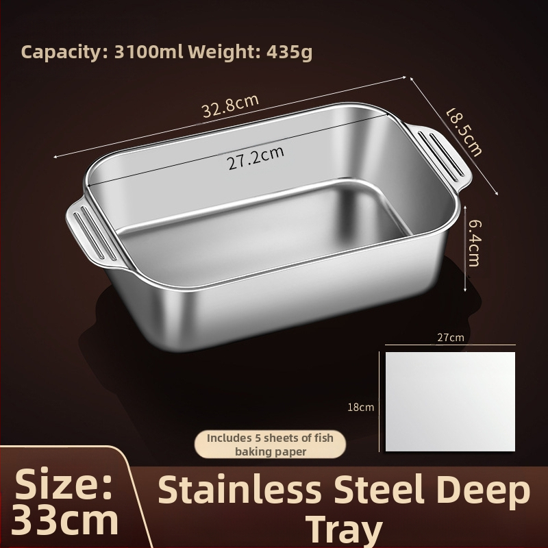 Nerūdijančio plieno keptos žuvies lėkštė, stačiakampė buitinė orkaitė, gili lėkštė, indukcinė viryklė, speciali sustorinta kepta daugiafunkcinė lėkštė