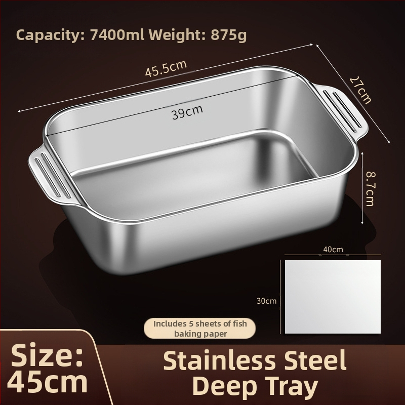 Nerūdijančio plieno keptos žuvies lėkštė, stačiakampė buitinė orkaitė, gili lėkštė, indukcinė viryklė, speciali sustorinta kepta daugiafunkcinė lėkštė