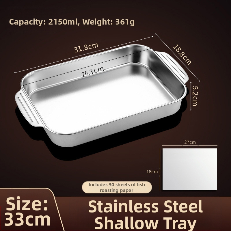 Nerūdijančio plieno keptos žuvies lėkštė, stačiakampė buitinė orkaitė, gili lėkštė, indukcinė viryklė, speciali sustorinta kepta daugiafunkcinė lėkštė