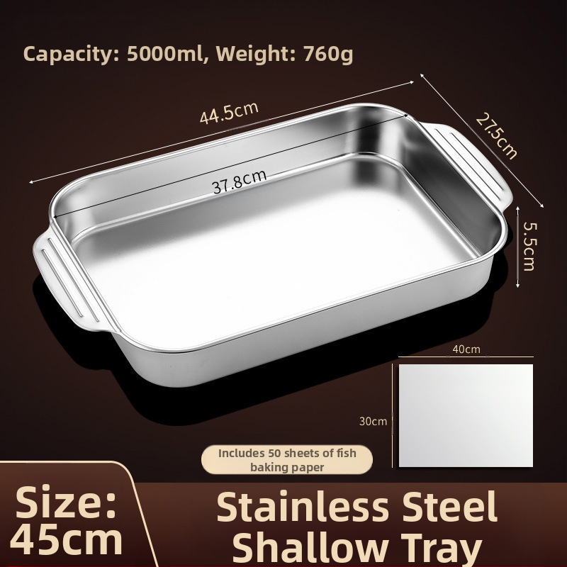 Nerūdijančio plieno keptos žuvies lėkštė, stačiakampė buitinė orkaitė, gili lėkštė, indukcinė viryklė, speciali sustorinta kepta daugiafunkcinė lėkštė