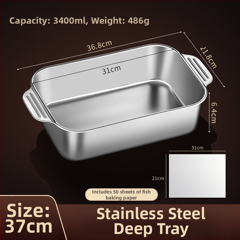 Nerūdijančio plieno keptos žuvies lėkštė, stačiakampė buitinė orkaitė, gili lėkštė, indukcinė viryklė, speciali sustorinta kepta daugiafunkcinė lėkštė