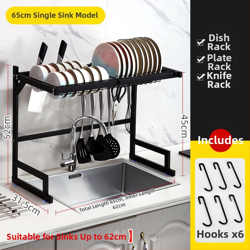 Nerūdijančio plieno virtuvės juoda kriauklė, kriauklės ir dubenėlio laikymo lentynėlė, stalviršio laikymo lentynėlė