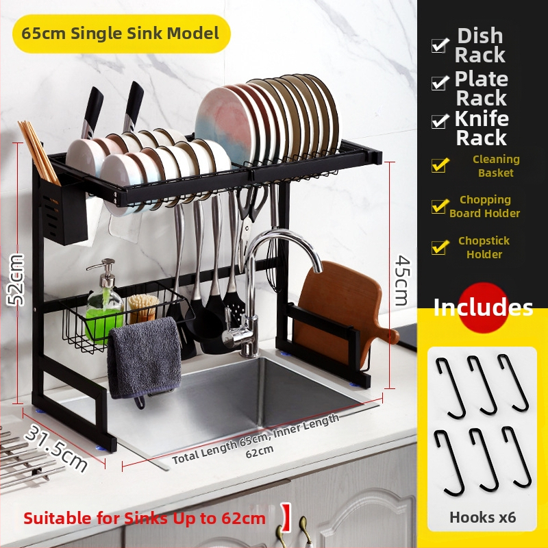 Nerūdijančio plieno virtuvės juoda kriauklė, kriauklės ir dubenėlio laikymo lentynėlė, stalviršio laikymo lentynėlė