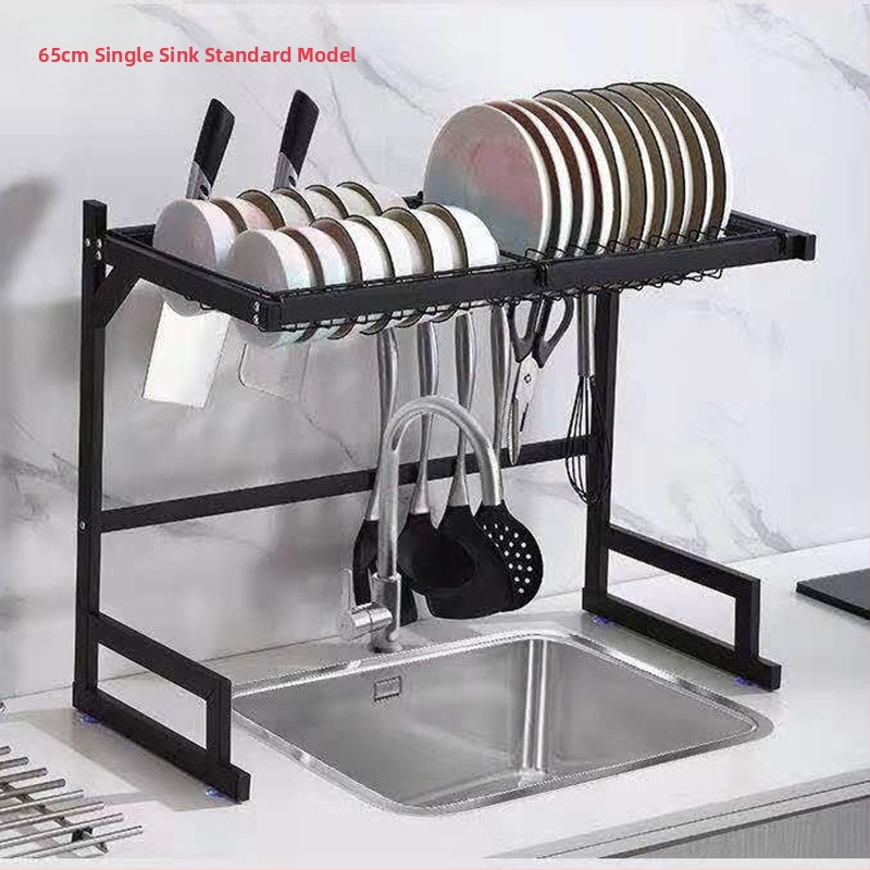 Nerūdijančio plieno virtuvės juoda kriauklė, kriauklės ir dubenėlio laikymo lentynėlė, stalviršio laikymo lentynėlė