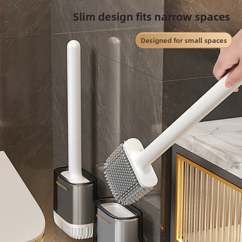 „Jia Helper“ silikoninis tualetinis šepetys, namų apyvokos reikmenų, 2023 m. naujas vonios kambario prie sienos tvirtinamas tualetinis šepetys