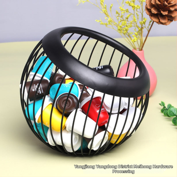 Метална универсална кошница за съхранение на кафе с голям капацитет, кошница за съхранение на капсули Nordic Iron, кутия за съхранение на кафе, настолна кутия за различни принадлежности