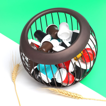 Метална универсална кошница за съхранение на кафе с голям капацитет, кошница за съхранение на капсули Nordic Iron, кутия за съхранение на кафе, настолна кутия за различни принадлежности