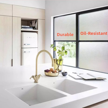 Elektrostaatiline valge mattklaasist kleebiskile, poolläbipaistev ja läbipaistmatu, privaatsuse kaitsmiseks piilumise eest vannitubades ja rõdudel, matt viimistlusega