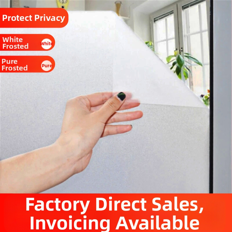 Elektrostaatiline valge mattklaasist kleebiskile, poolläbipaistev ja läbipaistmatu, privaatsuse kaitsmiseks piilumise eest vannitubades ja rõdudel, matt viimistlusega